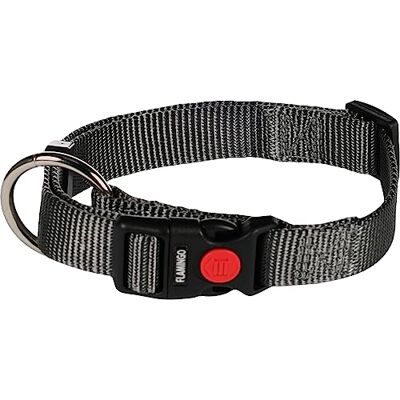 Flamingo Ziggi halsketting, donkergrijs, M, 40-55 cm, 20 mm Flamingo Ziggi halsketting, donkergrijs, M, 40-55 cm, 20 mm