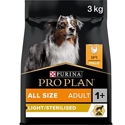Pro Plan PURINA Adult Light/Gesteriliseerd droogvoer voor volwassen honden, gesteriliseerd, alle maten, met kip, 4 verpakkingen van elk 3 kg Pro Plan PURINA Adult Light/Gesteriliseerd droogvoer voor volwassen honden, gesteriliseerd, alle maten, met kip, 4 verpakkingen van elk 3 kg