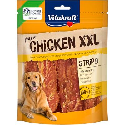 Vitakraft Vleessnacks, kipfilet, hondenlekker, met mager kippenvlees, om te belonen, als voorraadverpakking, zonder toevoeging van suiker en granen (1 x 250 g) Vitakraft Vleessnacks, kipfilet, hondenlekker, met mager kippenvlees, om te belonen, als voorraadverpakking, zonder toevoeging van suiker en granen (1 x 250 g)