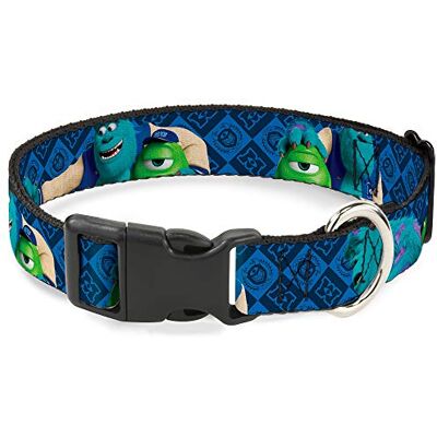 Buckle-Down PC-WDY126-WL Monsters University Sulley en Mike Poseerders/Checker Blauw Plastic Clip Halsband Buckle-Down PC-WDY126-WL Monsters University Sulley en Mike Poseerders/Checker Blauw Plastic Clip Halsband