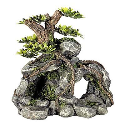 Nobby Aqua Ornaments steenholte met planten, 13,3 x 9,5 x 12,8 cm, 1 stuk Nobby Aqua Ornaments steenholte met planten, 13,3 x 9,5 x 12,8 cm, 1 stuk