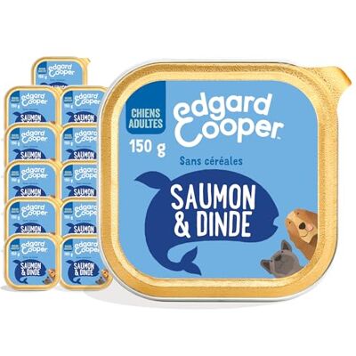 Edgard & Cooper Hondenvoer (zalm en kalkoen, 150 g x 11), vers vlees en vis en hoogwaardige eiwitten, echte ingrediënten voor honden, hypoallergeen, zonder toegevoegde suikers Edgard & Cooper Hondenvoer (zalm en kalkoen, 150 g x 11), vers vlees en vis en hoogwaardige eiwitten, echte ingrediënten voor honden, hypoallergeen, zonder toegevoegde suikers
