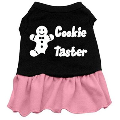 Mirage Pet Products Mirage Cookie Taster Screen Print Hond Jurk, X-Small, Zwart/Roze Mirage Pet Products Mirage Cookie Taster Screen Print Hond Jurk, X-Small, Zwart/Roze