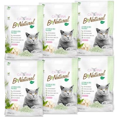 CAT&RINA BeNatural Kattenbakvulling met Tofu, 5,5 l, klonterend en plantaardig, tot 30 dagen gebruik, verwijdering in biologisch of toilet, geurremmend, groene thee, 6 stuks CAT&RINA BeNatural Kattenbakvulling met Tofu, 5,5 l, klonterend en plantaardig, tot 30 dagen gebruik, verwijdering in biologisch of toilet, geurremmend, groene thee, 6 stuks