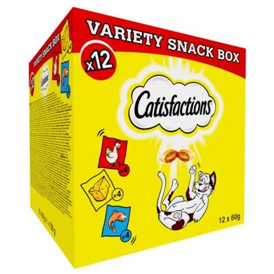 Catisfactions Kat Snacks - Gevarieerde Set 12x60g Catisfactions Kat Snacks - Gevarieerde Set 12x60g