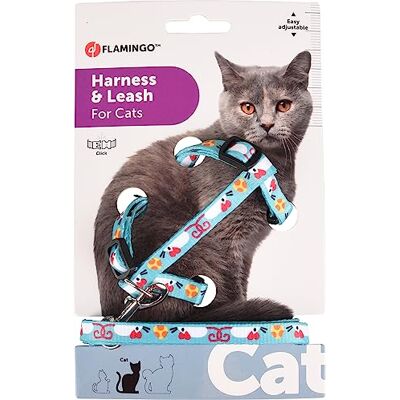 Flamingo halsband en lijn met muismotief voor katten - Dierenshalsband & lijn Flamingo halsband en lijn met muismotief voor katten - Dierenshalsband & lijn