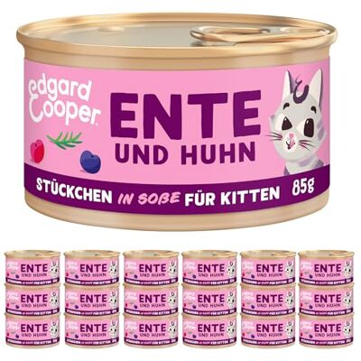 Edgard & Cooper 18 stuks kattenvoer, nat, granenvrij, 85 g (18 stuks), echte voering, voedzame slachtafval, gezonde ingrediënten (kitten, eenden/kip) Edgard & Cooper 18 stuks kattenvoer, nat, granenvrij, 85 g (18 stuks), echte voering, voedzame slachtafval, gezonde ingrediënten (kitten, eenden/kip)