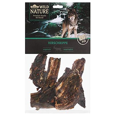 Dehner Wild Nature Hondensnack, premium glutenvrij/graanvrij, kauwsnack voor honden, hertenschrip, 200 g Dehner Wild Nature Hondensnack, premium glutenvrij/graanvrij, kauwsnack voor honden, hertenschrip, 200 g