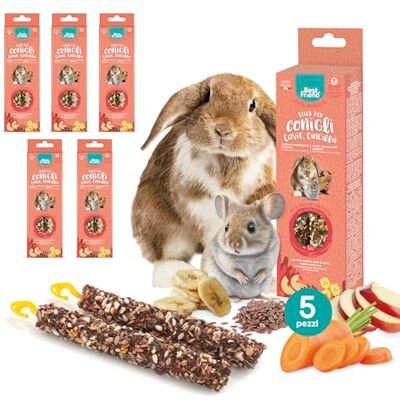 Best Friend Gebakken natuurlijke snacks voor konijnen, cavia's en chinchilla's. Heerlijke en vitaminerijke sticks met berkenhout voor gezonde tanden Fruit, pak van 5 x 115 g Best Friend Gebakken natuurlijke snacks voor konijnen, cavia's en chinchilla's. Heerlijke en vitaminerijke sticks met berkenhout voor gezonde tanden Fruit, pak van 5 x 115 g