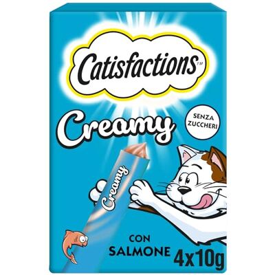 Catisfactions Creamy Zalm voor Katten, 11x4x10g Catisfactions Creamy Zalm voor Katten, 11x4x10g