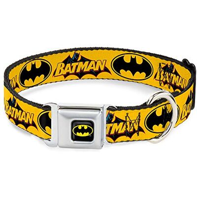 Buckle-Down Buckle Down BMC Batman hondenhalsband, zwart/geel Buckle-Down Buckle Down BMC Batman hondenhalsband, zwart/geel