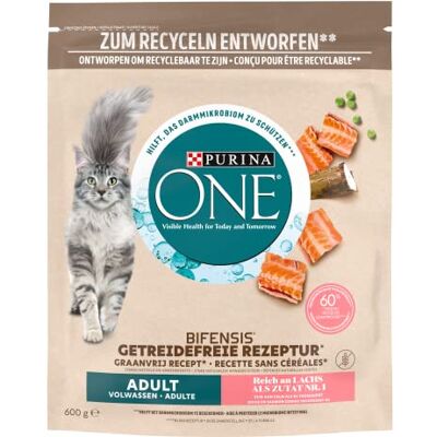 PURINA ONE Graanvrij Zalm Katten droogvoer (6 x 600g) PURINA ONE Graanvrij Zalm Katten droogvoer (6 x 600g)