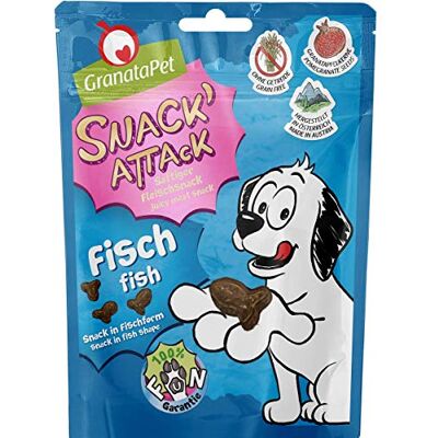 GranataPet Snack' Attack Vis, 100 g, hondensnacks zonder granen en zonder suikertoevoegingen, lekkernijen voor honden, zachte hondensnack GranataPet Snack' Attack Vis, 100 g, hondensnacks zonder granen en zonder suikertoevoegingen, lekkernijen voor honden, zachte hondensnack