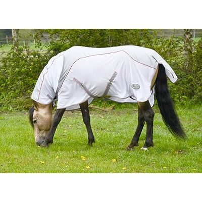 Rhinegold Mombasa waterdichte topline mesh paardenvliegendeken met afneembare nekbedekking Rhinegold Mombasa waterdichte topline mesh paardenvliegendeken met afneembare nekbedekking