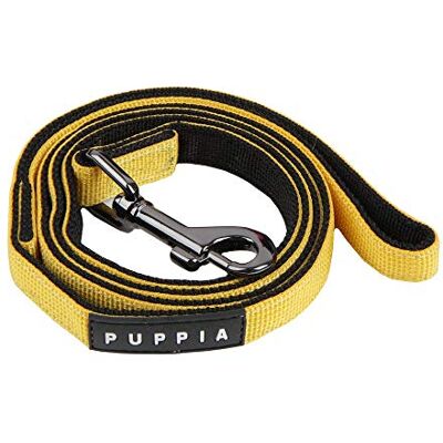 Puppia Nylon Lead Soft Hondenhalsband, Klein, Geel/Zwart Puppia Nylon Lead Soft Hondenhalsband, Klein, Geel/Zwart