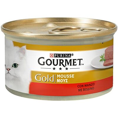 Gourmet Purina Gold Natvoer, kattenschuim, rundvlees, 24 blikjes van elk 85 g (24 x 85 g) Gourmet Purina Gold Natvoer, kattenschuim, rundvlees, 24 blikjes van elk 85 g (24 x 85 g)