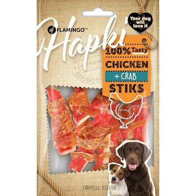 Flamingo Hapki-lekkernijen met krab en kip 85 g. Flamingo Hapki-lekkernijen met krab en kip 85 g.
