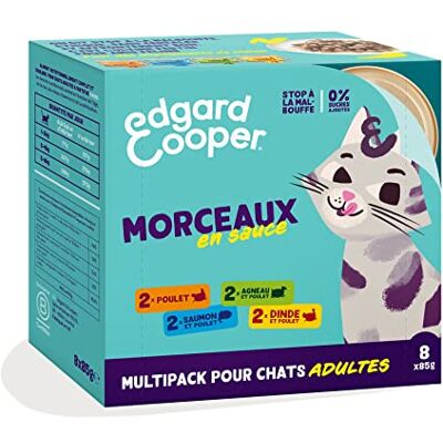 Edgard & Cooper Paté Box kat zonder granen, natuurlijk voer, gezonde voeding, smakelijke en evenwichtige voeding, hoogwaardige eiwitten (multipack, NEW 85 g x 8 kip/zalm/kalkoen/lam) Edgard & Cooper Paté Box kat zonder granen, natuurlijk voer, gezonde voeding, smakelijke en evenwichtige voeding, hoogwaardige eiwitten (multipack, NEW 85 g x 8 kip/zalm/kalkoen/lam)