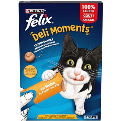 Felix Deli Moments, romige kattensnack met kip, 44 stuks (44 x 10 g) Felix Deli Moments, romige kattensnack met kip, 44 stuks (44 x 10 g)