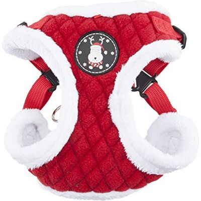 Puppia 4-punts kerstservies, zacht tuigje voor kleine en middelgrote honden rood Puppia 4-punts kerstservies, zacht tuigje voor kleine en middelgrote honden rood