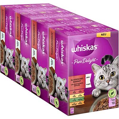 Whiskas Pure Delight kattenvoer - Gelei, 4x12x85 g Whiskas Pure Delight kattenvoer - Gelei, 4x12x85 g