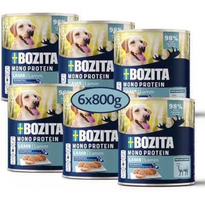 Bozita Hondenpaté alleen lam, 6 x 800 g, volwaardig natvoer met postbiotica voor de hond als single proteïne, natvoer voor grote honden, compleet voer Bozita Hondenpaté alleen lam, 6 x 800 g, volwaardig natvoer met postbiotica voor de hond als single proteïne, natvoer voor grote honden, compleet voer