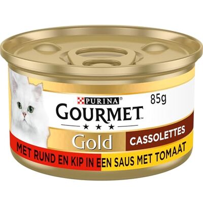 Gourmet Gold Kattenvoer - Rund & Kip in Saus - 24x85g Gourmet Gold Kattenvoer - Rund & Kip in Saus - 24x85g