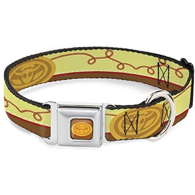 Buckle-Down Hondenhalsband veiligheidsgordelgesp Toy Story Woody Bounding Cowboy gesp geel rood bruin 15 tot 26 inch 1,0 inch breed, meerkleurig (DC-WDY516-L) Buckle-Down Hondenhalsband veiligheidsgordelgesp Toy Story Woody Bounding Cowboy gesp geel rood bruin 15 tot 26 inch 1,0 inch breed, meerkleurig (DC-WDY516-L)