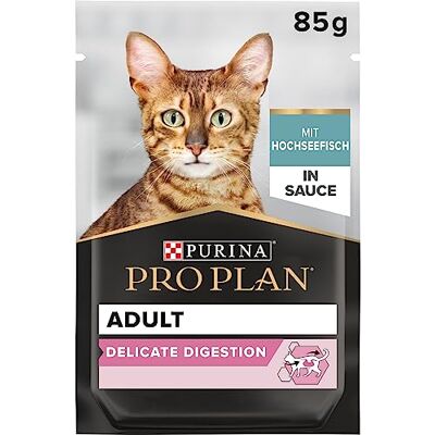 Pro Plan Delicate Digestion, nat kattenvoer, met hoogzeevis, verpakking van 26 stuks (26 x 85 g) Pro Plan Delicate Digestion, nat kattenvoer, met hoogzeevis, verpakking van 26 stuks (26 x 85 g)