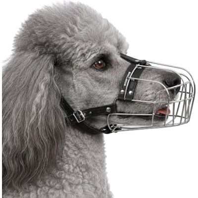 BRONZEDOG Draad hond muilkorf Duitse herder voor middelgrote grote honden verstelbare duurzame metalen mand voor bijten kauwen blaffen (M) BRONZEDOG Draad hond muilkorf Duitse herder voor middelgrote grote honden verstelbare duurzame metalen mand voor bijten kauwen blaffen (M)