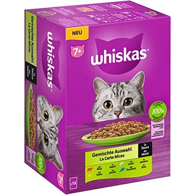 Whiskas Senior Natvoer - Gemengd pakket 96 x 85g Whiskas Senior Natvoer - Gemengd pakket 96 x 85g