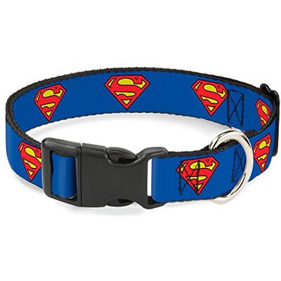 Buckle-Down Plastic Clip Collar Superman Shield Blue 1.5" Wijd Past 40-58 cm Neck Medium Buckle-Down Plastic Clip Collar Superman Shield Blue 1.5" Wijd Past 40-58 cm Neck Medium