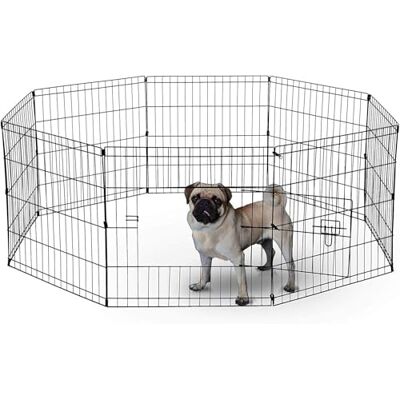 SUPTMAX UNDERDOG 8 Panel Box Geschikt voor honden/puppy's/katten en konijnen opvouwbaar ideaal voor binnen/buiten gebruik puppy speelpen (61cm, zilver) SUPTMAX UNDERDOG 8 Panel Box Geschikt voor honden/puppy's/katten en konijnen opvouwbaar ideaal voor binnen/buiten gebruik puppy speelpen (61cm, zilver)