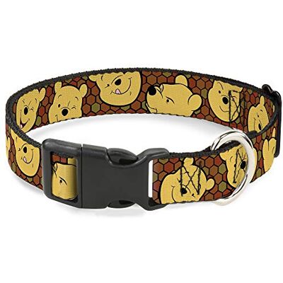 Buckle-Down Plastic Clip Collar Winnie The Poeh Expressions/Honeycomb Black/Browns 2" Wide Past 38-66 cm Nek Large Buckle-Down Plastic Clip Collar Winnie The Poeh Expressions/Honeycomb Black/Browns 2" Wide Past 38-66 cm Nek Large