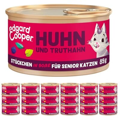 Edgard & Cooper Set van 18 nat, graanvrij, kattenvoer, 85 g (set van 18) echt voedsel, voedzame slachtafval, gezonde ingrediënten (Senior kip/diner) Edgard & Cooper Set van 18 nat, graanvrij, kattenvoer, 85 g (set van 18) echt voedsel, voedzame slachtafval, gezonde ingrediënten (Senior kip/diner)