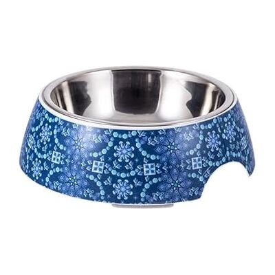 DRW Afneembare voerbak voor hond of kat, Arabesk, blauw, klein, 11 x 11 x 4 cm DRW Afneembare voerbak voor hond of kat, Arabesk, blauw, klein, 11 x 11 x 4 cm