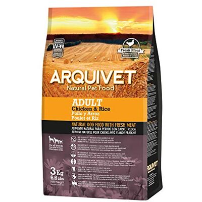 Arquivet Natuurlijk hondenvoer met vers vlees, kip en rijst, kan niet worden gebruikt, 3 kg (4 stuks) Arquivet Natuurlijk hondenvoer met vers vlees, kip en rijst, kan niet worden gebruikt, 3 kg (4 stuks)