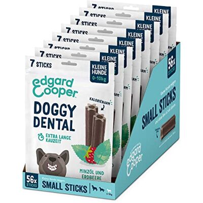 Edgard & Cooper Snacks 56 tandsticks, kleine hond, natuurlijk, 8 x 7 kauwsticks, tandverzorging, munt en aardbei, eenmaal per dag, caloriearm, lang kauwen effectief, frisse adem Edgard & Cooper Snacks 56 tandsticks, kleine hond, natuurlijk, 8 x 7 kauwsticks, tandverzorging, munt en aardbei, eenmaal per dag, caloriearm, lang kauwen effectief, frisse adem