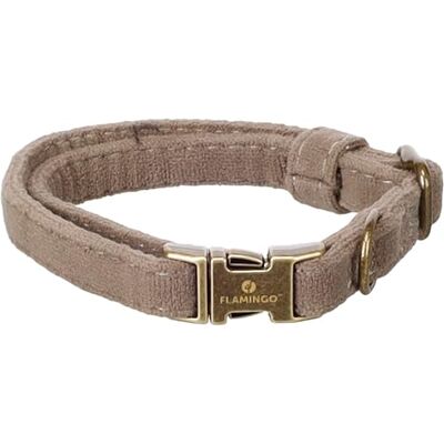 Flamingo Hond Halsband Janka Taupe XS 20-35cm 10mm Flamingo Hond Halsband Janka Taupe XS 20-35cm 10mm