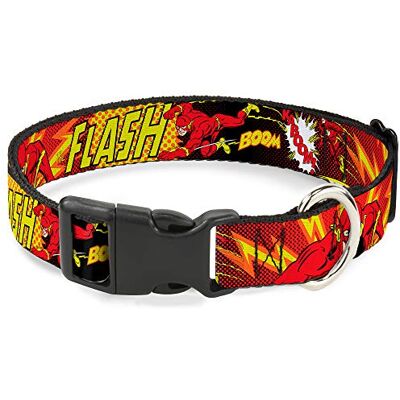 Buckle-Down Plastic Clip Collar The Flash BOOM-KABOOM! 1/2" Breed Past 6-9" Nek Klein Buckle-Down Plastic Clip Collar The Flash BOOM-KABOOM! 1/2" Breed Past 6-9" Nek Klein