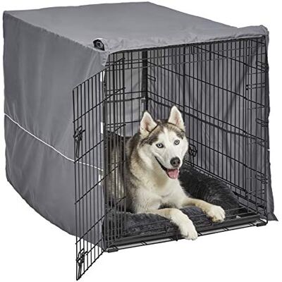 MidWest Homes for Pets New World Hondenkratset met dubbele deur; hondenkratset bevat een tweedeurs hondenkrat, bijpassend grijs hondenbed en grijze hondenkrathoes, 106,68 cm (42 inch) lange kratkit, ideaal voor kleine MidWest Homes for Pets New World Hondenkratset met dubbele deur; hondenkratset bevat een tweedeurs hondenkrat, bijpassend grijs hondenbed en grijze hondenkrathoes, 106,68 cm (42 inch) lange kratkit, ideaal voor kleine
