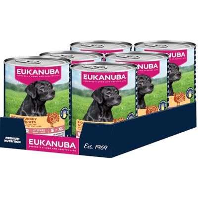 Eukanuba Senior Hondenvoer Nat met kalkoen en wortel, granenvrij premium natvoer voor oudere honden, 6 x 400 g blikken Eukanuba Senior Hondenvoer Nat met kalkoen en wortel, granenvrij premium natvoer voor oudere honden, 6 x 400 g blikken