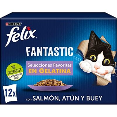 Purina Felix Zalm Tonijn Rundvlees Kattenvoer - 12x85g Purina Felix Zalm Tonijn Rundvlees Kattenvoer - 12x85g