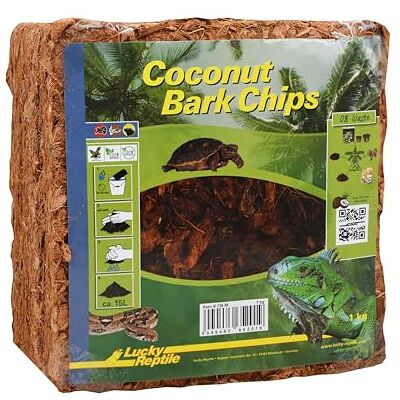 Lucky Reptile Coconut Bark Chips 1 kg, Cocos Chip strooisel voor terrariumdieren en andere huisdieren Lucky Reptile Coconut Bark Chips 1 kg, Cocos Chip strooisel voor terrariumdieren en andere huisdieren