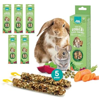 Best Friend Gebakken natuurlijke snacks voor konijnen, cavia's en chinchilla's. Heerlijke en vitaminerijke sticks met berkenhout voor gezonde tanden Groenten, 5 stuks x 115 g Best Friend Gebakken natuurlijke snacks voor konijnen, cavia's en chinchilla's. Heerlijke en vitaminerijke sticks met berkenhout voor gezonde tanden Groenten, 5 stuks x 115 g