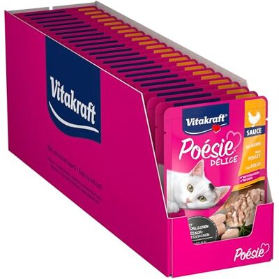 Vitakraft kattenvoering natte voering Poésie Deli- Sauce Pouch zak 23x85g, kip, 23x 85g Vitakraft kattenvoering natte voering Poésie Deli- Sauce Pouch zak 23x85g, kip, 23x 85g