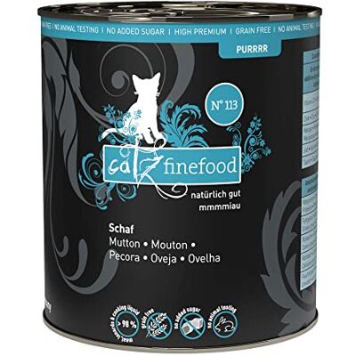 Catz finefood Purrrr schaap monoprotein kattenvoer nat N° 113, voor voedingsgevoelige katten, 70% vleesaandeel, 6 x 800 g blik Catz finefood Purrrr schaap monoprotein kattenvoer nat N° 113, voor voedingsgevoelige katten, 70% vleesaandeel, 6 x 800 g blik