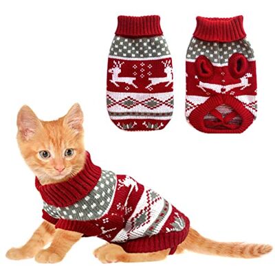 Vehomy Hond Kerst Truien Huisdier Winter Knitwear Xmas Kleding Klassieke Warme Jassen Rendier Sneeuwvlok Argyle Trui Voor Kitty Puppy Kat-S Vehomy Hond Kerst Truien Huisdier Winter Knitwear Xmas Kleding Klassieke Warme Jassen Rendier Sneeuwvlok Argyle Trui Voor Kitty Puppy Kat-S