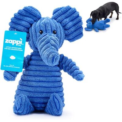 Zappi Co Blue Elephant pluche hondenspeelgoed met pieper zacht, duurzaam, geribbeld pluche om te knuffelen en te spelen. Perfect voor kleine en middelgrote honden die genieten van piepend speelgoed Zappi Co Blue Elephant pluche hondenspeelgoed met pieper zacht, duurzaam, geribbeld pluche om te knuffelen en te spelen. Perfect voor kleine en middelgrote honden die genieten van piepend speelgoed