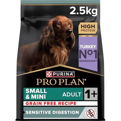 Pro Plan Dog GRAIN FREE Adult Sensitive Digestion OPTIDIGEST rijk aan kalkoen droge voering zak, SMALL & MINI 2,5 kg Pro Plan Dog GRAIN FREE Adult Sensitive Digestion OPTIDIGEST rijk aan kalkoen droge voering zak, SMALL & MINI 2,5 kg